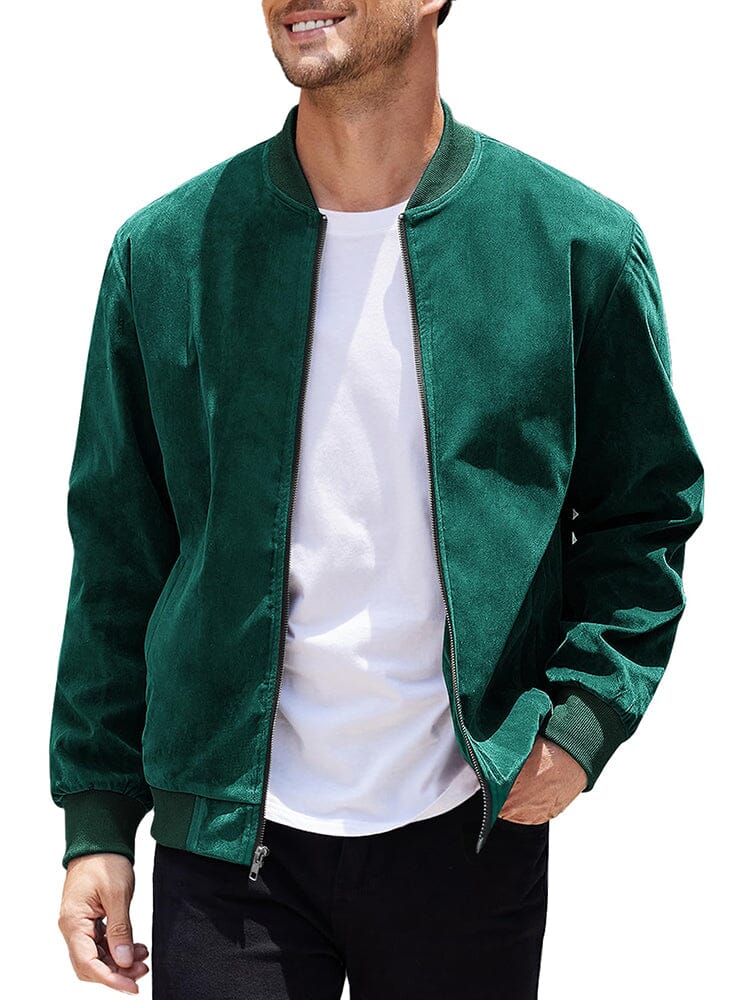 Vintage Suede Bomber Jacke
