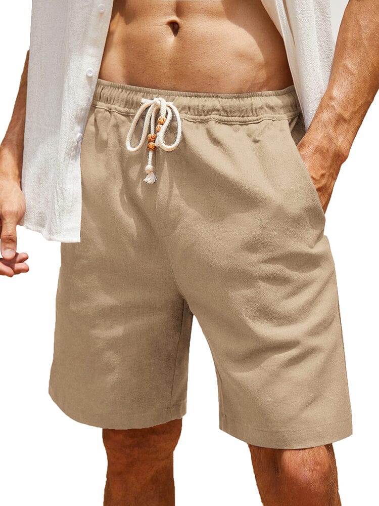 Casual Elastische Waist Leinen Holiday Shorts