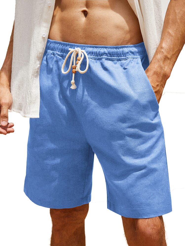 Casual Elastische Waist Leinen Holiday Shorts