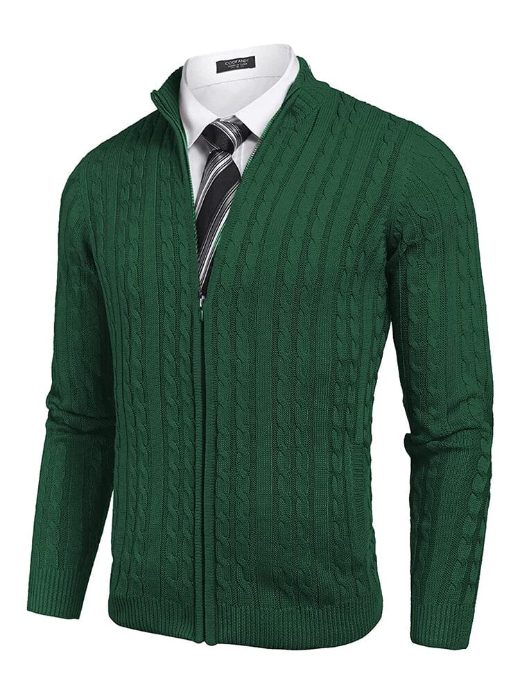 Cardigan Strick Zip Up Pullover with Pockets