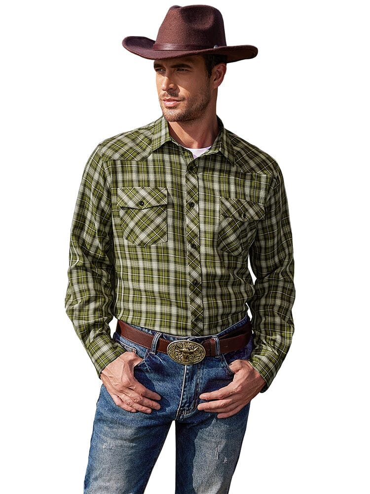 Plaid Lang Ärmel Casual Hemd with Pockets