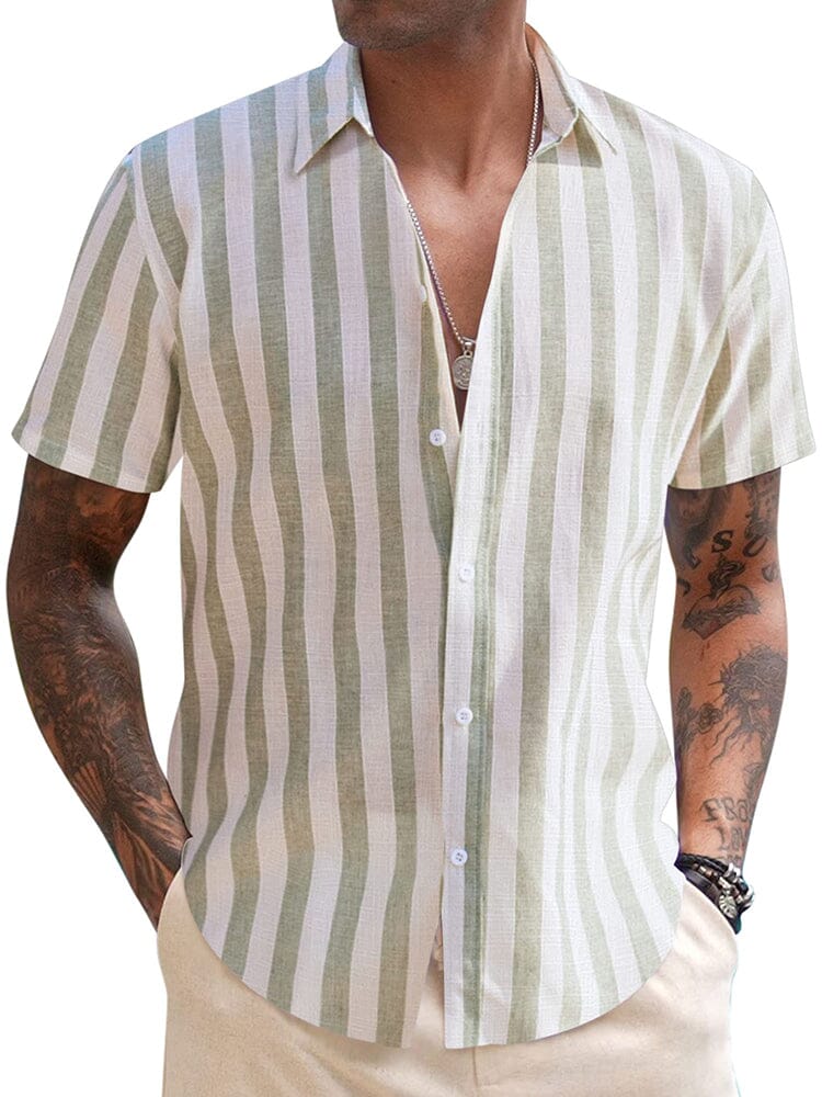 Casual Leinen Blend Printed Hemd