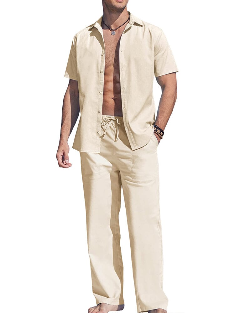 Casual Uni Holiday Leinen Set