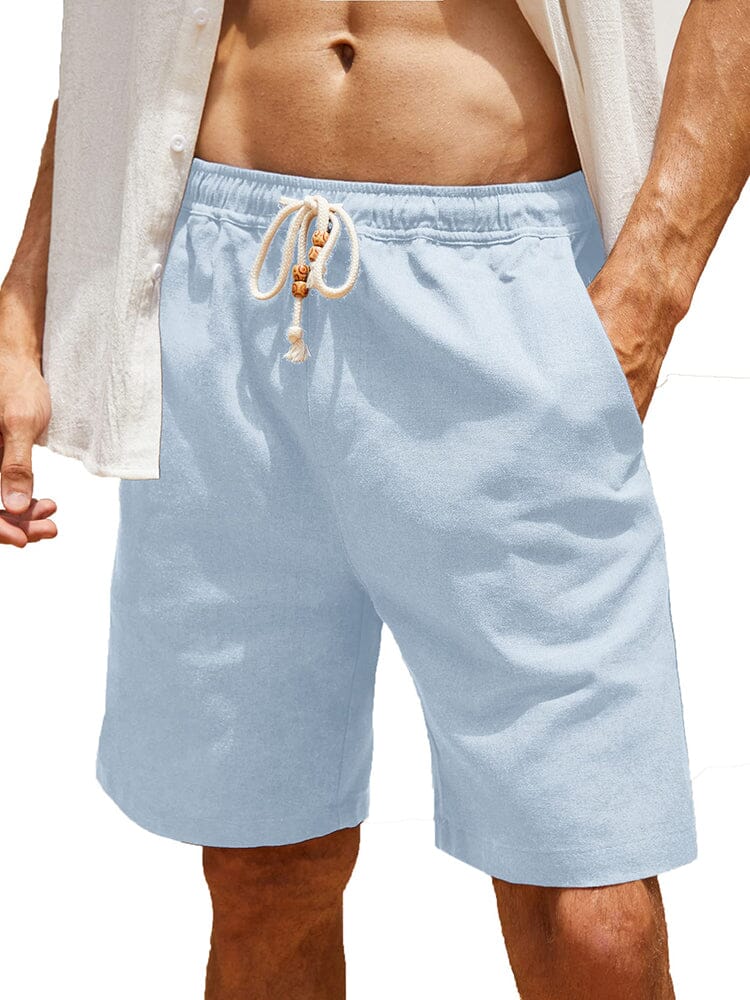 Casual Elastische Waist Leinen Holiday Shorts