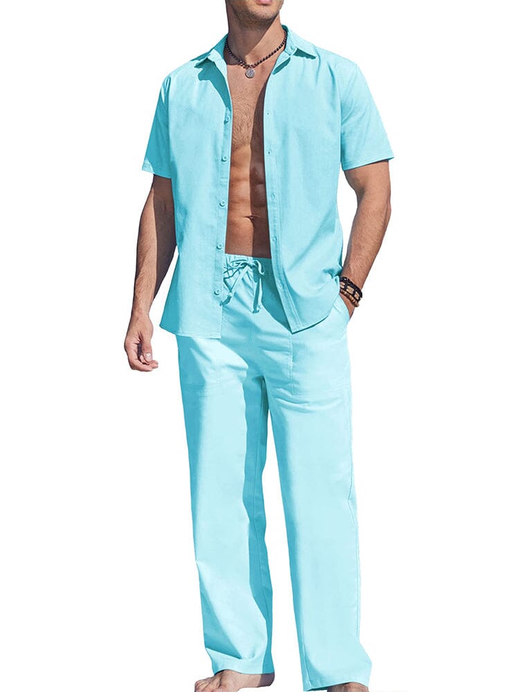 Casual Uni Holiday Leinen Set