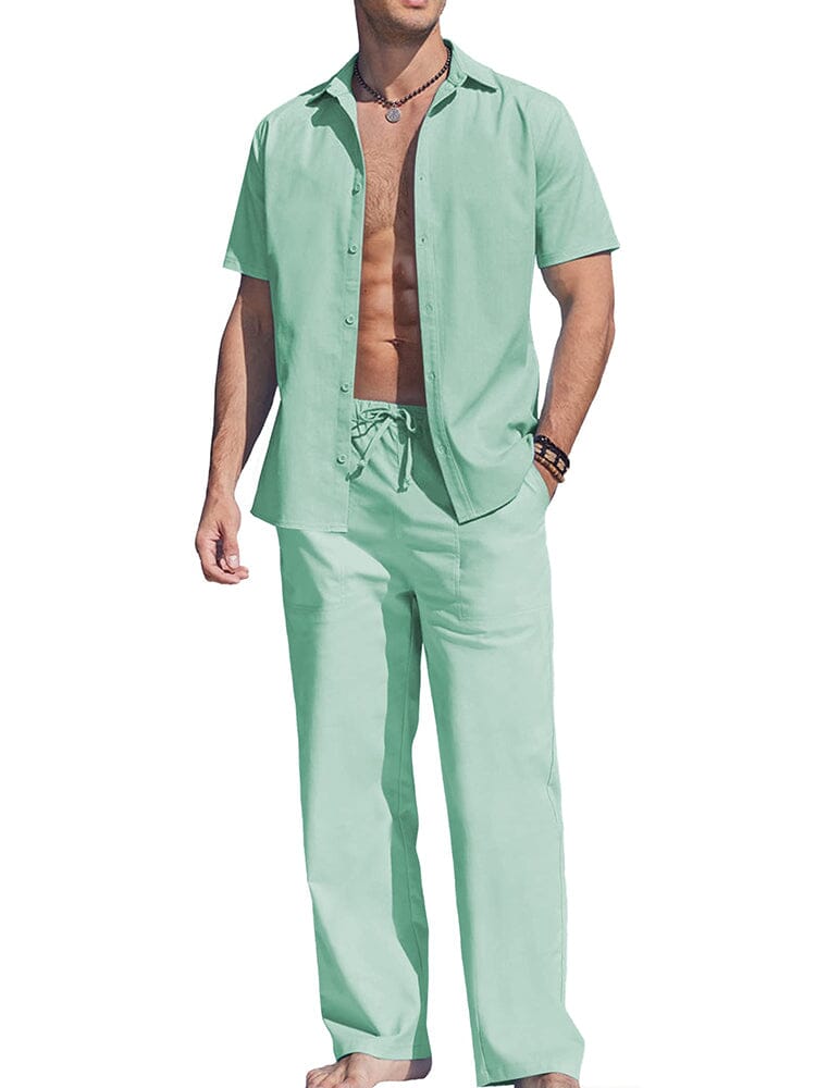 Casual Uni Holiday Leinen Set