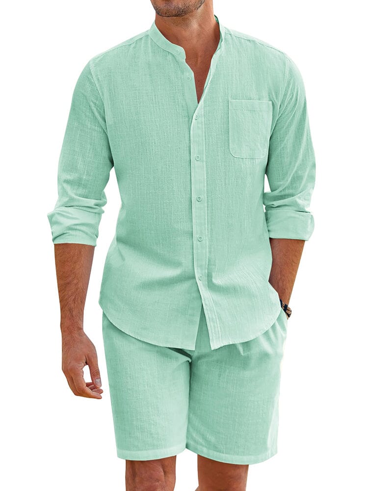 Casual 100% Baumwolle Strand Hemd Sets