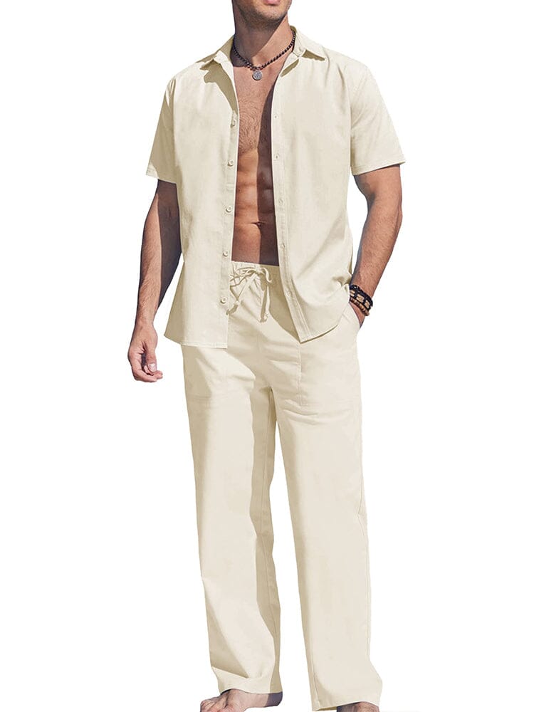 Casual Uni Holiday Leinen Set
