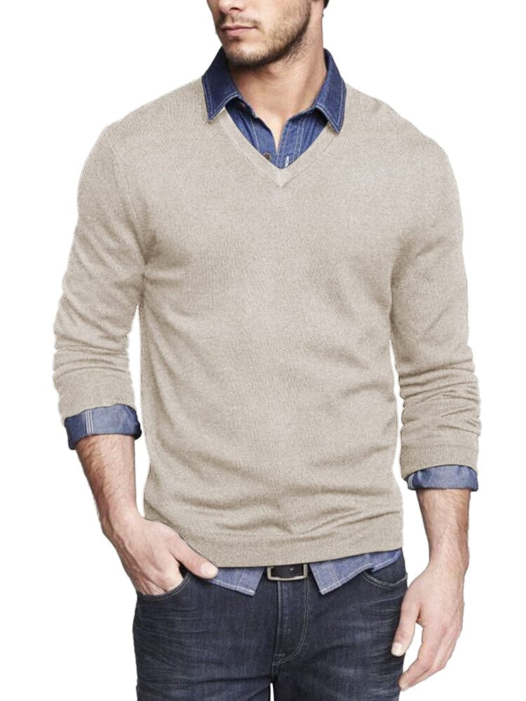 Casual Ribbed Strick Pullover Pullover