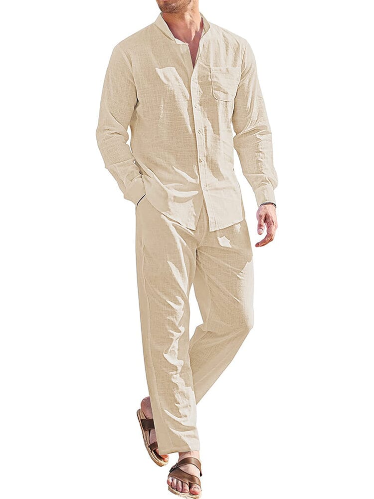 Casual Pure Baumwolle Strand Hemd Sets