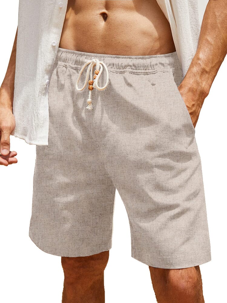 Casual Elastische Waist Leinen Holiday Shorts