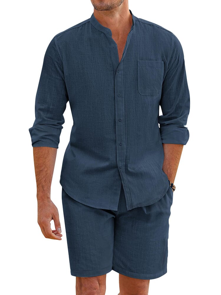 Casual 100% Baumwolle Strand Hemd Sets
