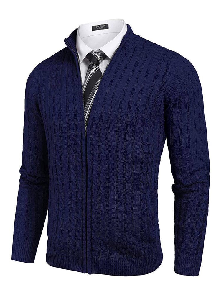Cardigan Strick Zip Up Pullover with Pockets