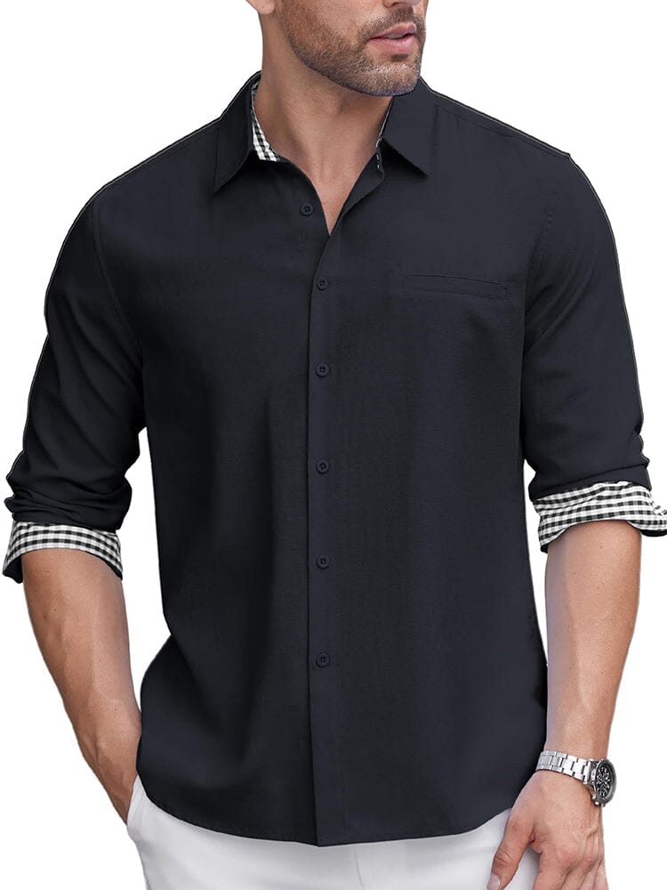 Klassisch Casual Plaid Splicing Hemd