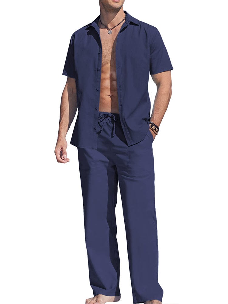 Casual Uni Holiday Leinen Set