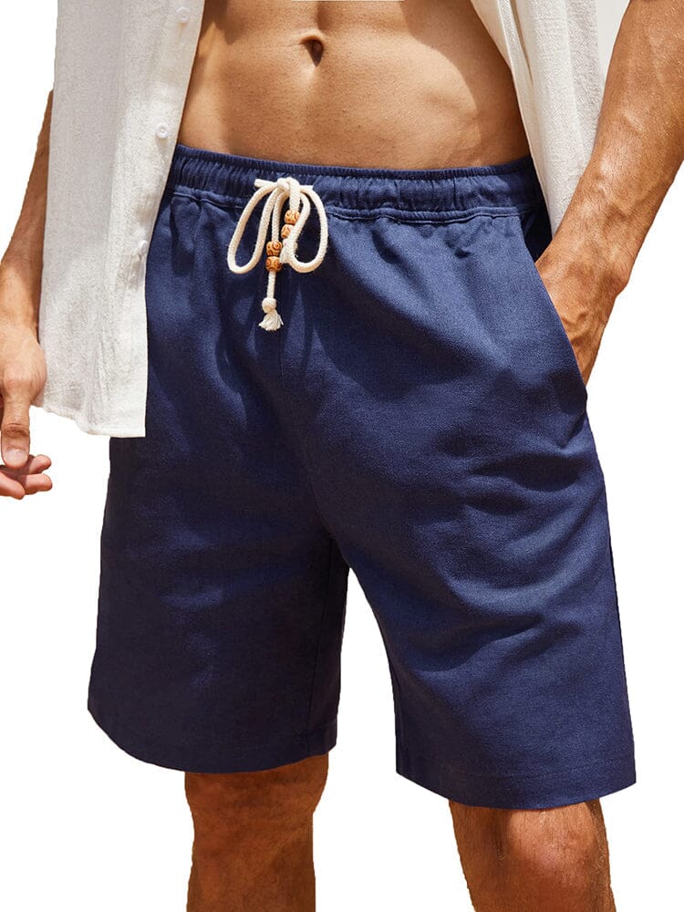 Casual Elastische Waist Leinen Holiday Shorts