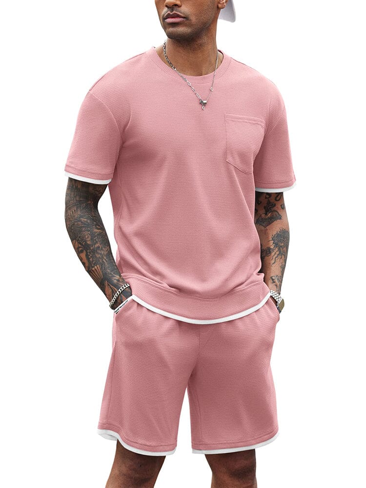 Athletisch Gym Kurz Ärmel Sport Set