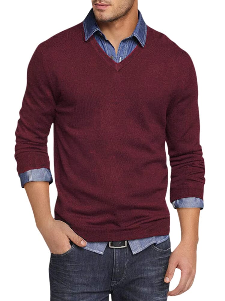 Casual Ribbed Strick Pullover Pullover