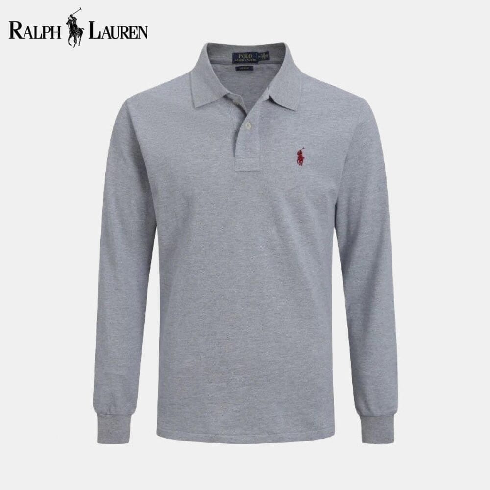 Ralph Lauren Chemise Habillée Longue Coupe Slim Cercle Héritage Gris S 