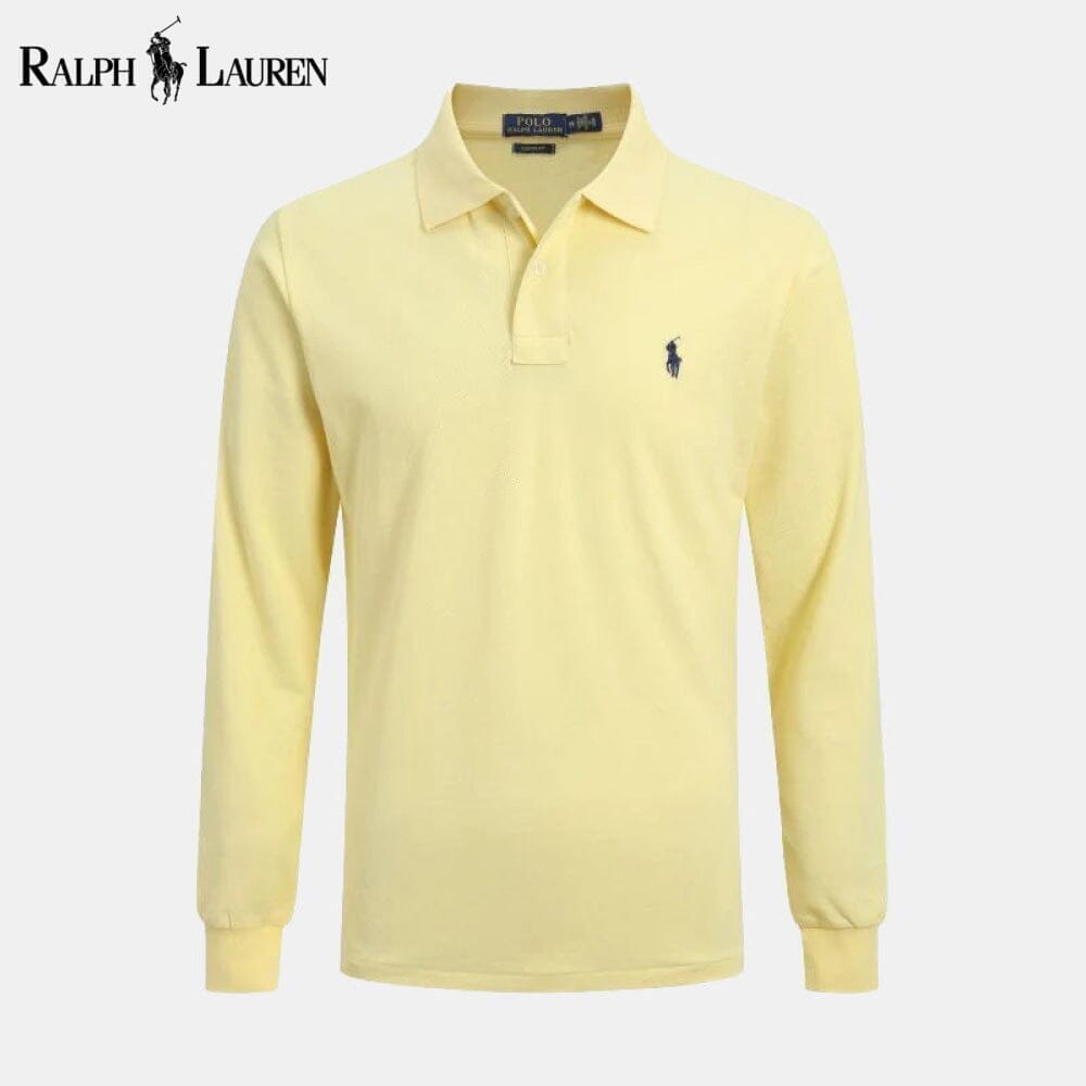 Ralph Lauren Chemise Habillée Longue Coupe Slim Cercle Héritage Jaune S 