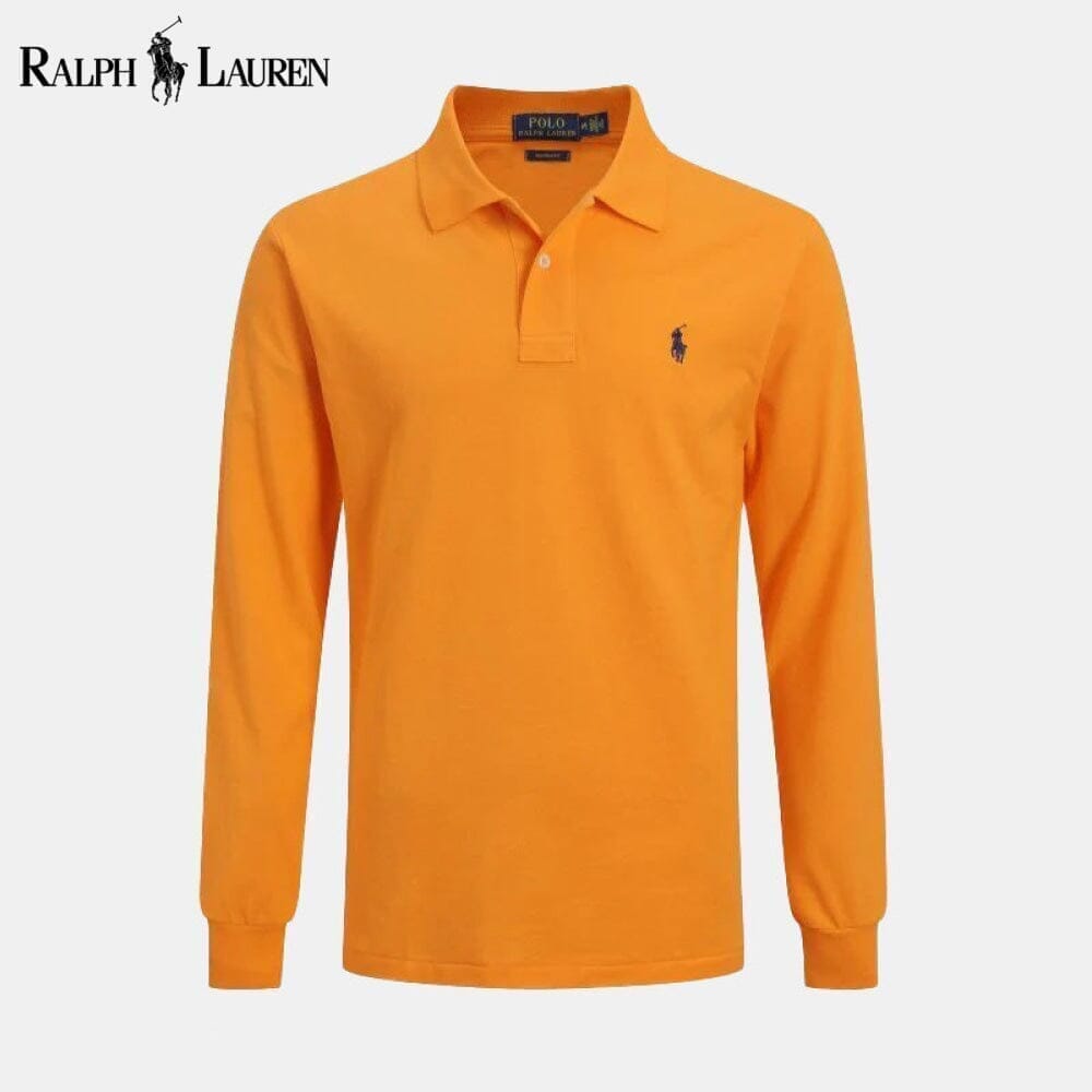 Ralph Lauren Chemise Habillée Longue Coupe Slim Cercle Héritage Orange S 