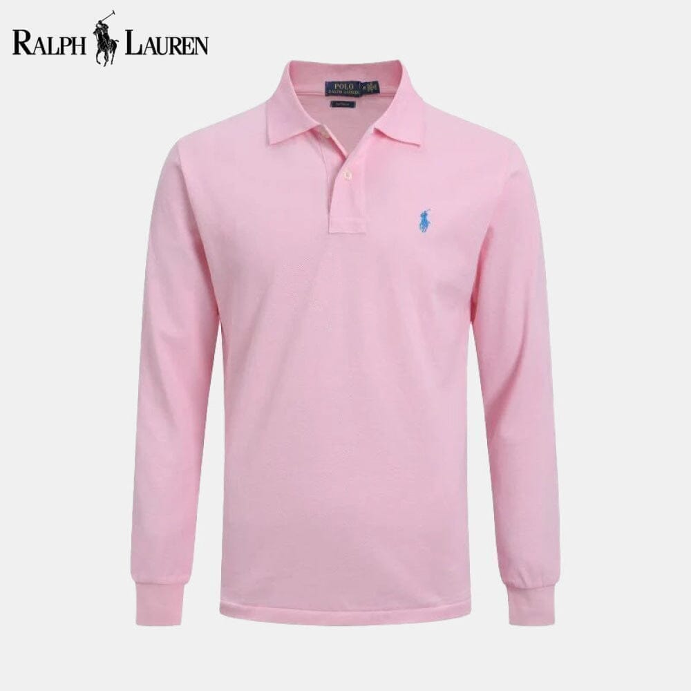 Ralph Lauren Chemise Habillée Longue Coupe Slim Cercle Héritage Rose S 