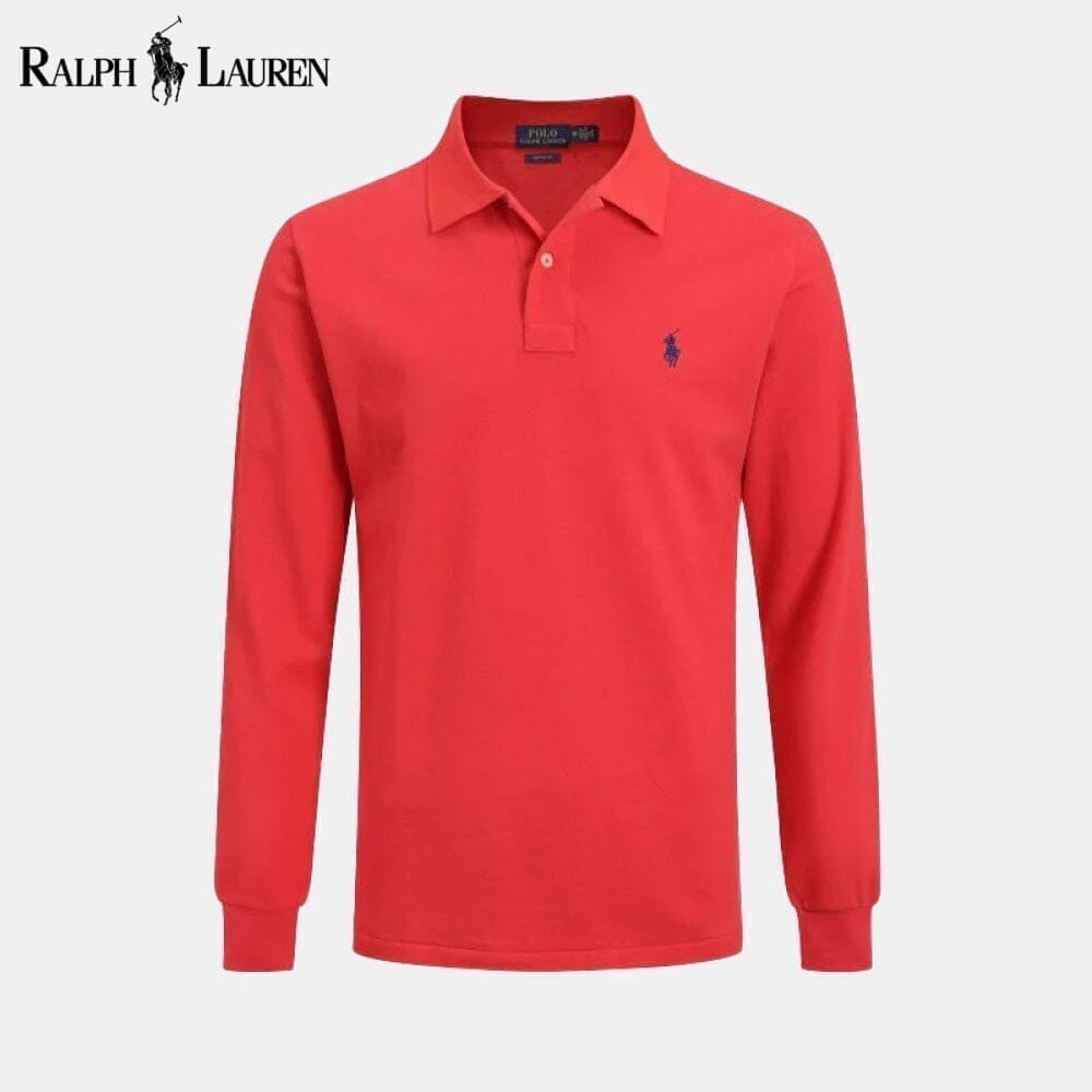 Ralph Lauren Chemise Habillée Longue Coupe Slim Cercle Héritage Rouge S 
