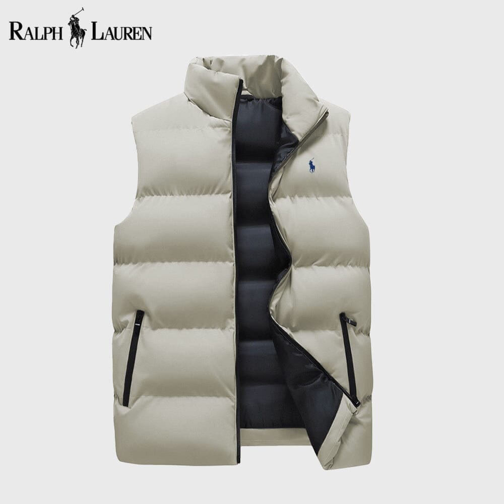 Ralph Lauren Gilet Doudoune Isolant En Duvet Cercle Héritage Crème S 