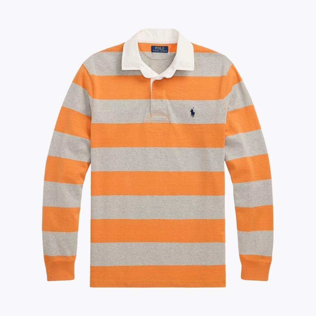 Ralph Lauren La Chemise De Rugby Iconique Cercle Héritage Bedford Orange/Chiné S 