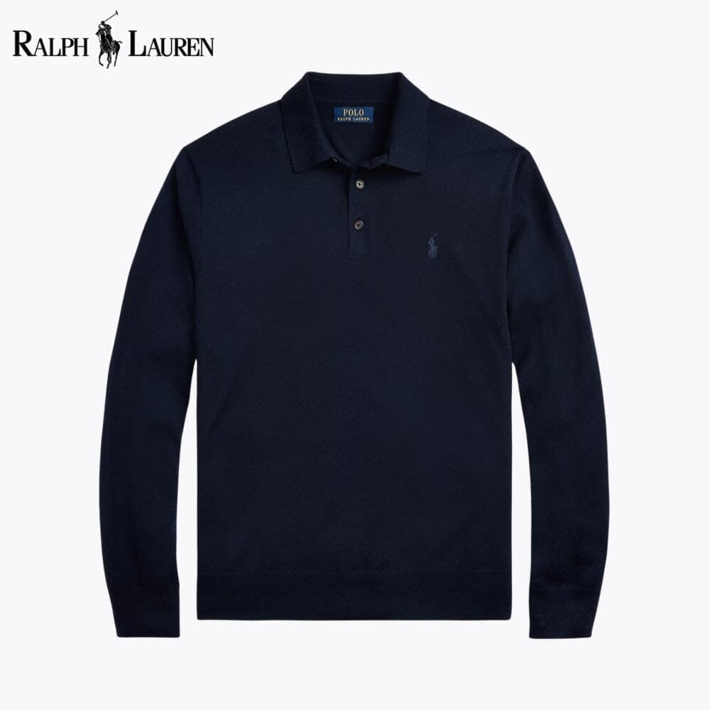 Ralph Lauren Pull Col Polo En Laine Cercle Héritage Bleu Marine S 