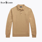 Ralph Lauren Pull Col Polo En Laine Cercle Héritage Camel S 