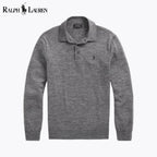 Ralph Lauren Pull Col Polo En Laine Cercle Héritage Gris S 
