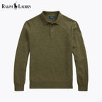 Ralph Lauren Pull Col Polo En Laine Cercle Héritage Olive S 
