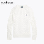Ralph Lauren Pull En Coton Torsadé Cercle Héritage Blanc S 