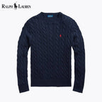 Ralph Lauren Pull En Coton Torsadé Cercle Héritage Bleu Marine S 