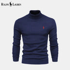 Ralph Lauren Pull En Laine Torsadé Col Roulé Cercle Héritage Bleu S 