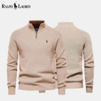 Ralph Lauren Pull En Laine Torsadé Zippé Cercle Héritage Beige S 