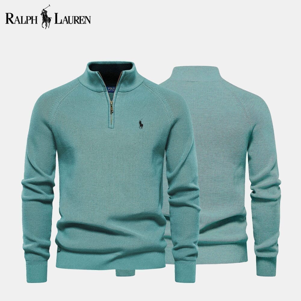 Ralph Lauren Pull En Laine Torsadé Zippé Cercle Héritage Vert S 