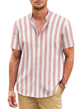 Klassisch Printed Leinen Blend Hemd
