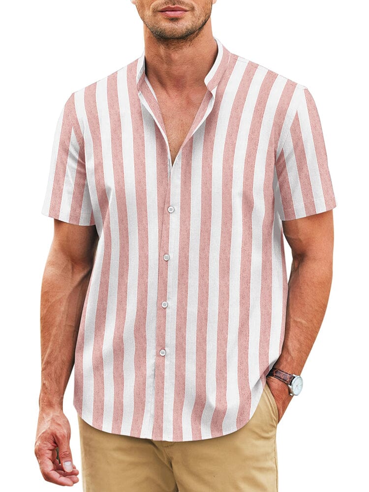 Klassisch Printed Leinen Blend Hemd