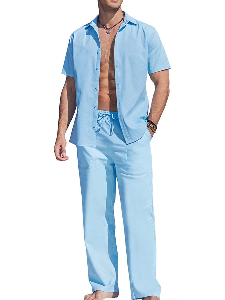 Casual Uni Holiday Leinen Set