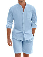 Casual 100% Baumwolle Strand Hemd Sets