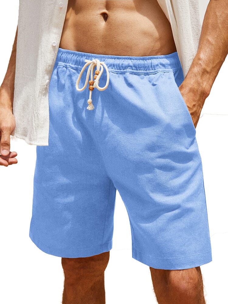 Casual Elastische Waist Leinen Holiday Shorts