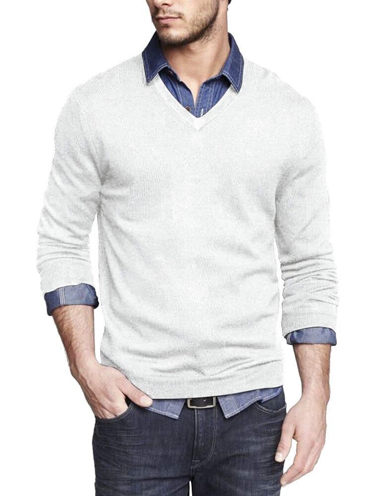 Casual Ribbed Strick Pullover Pullover