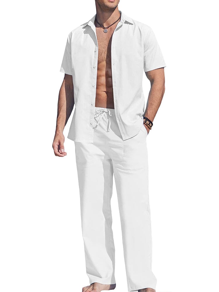 Casual Uni Holiday Leinen Set