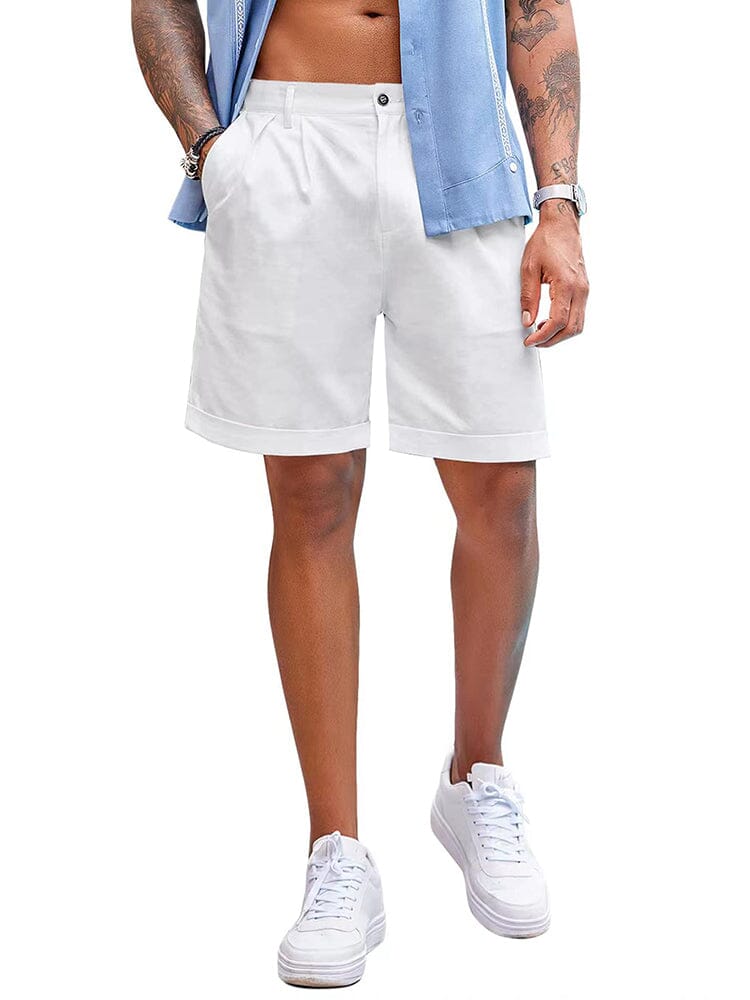 Klassisch Uni Leinen Shorts