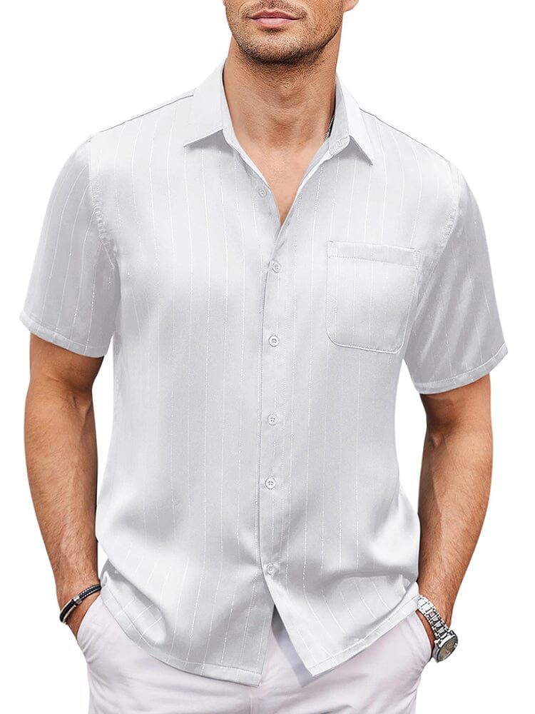 Casual Silk Satin Kurz Ärmel Hemd