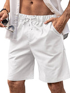 Klassisch Elastische Waist Leinen Shorts