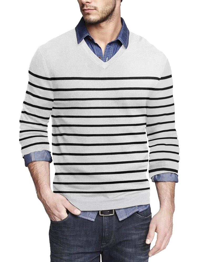 Casual Ribbed Strick Pullover Pullover