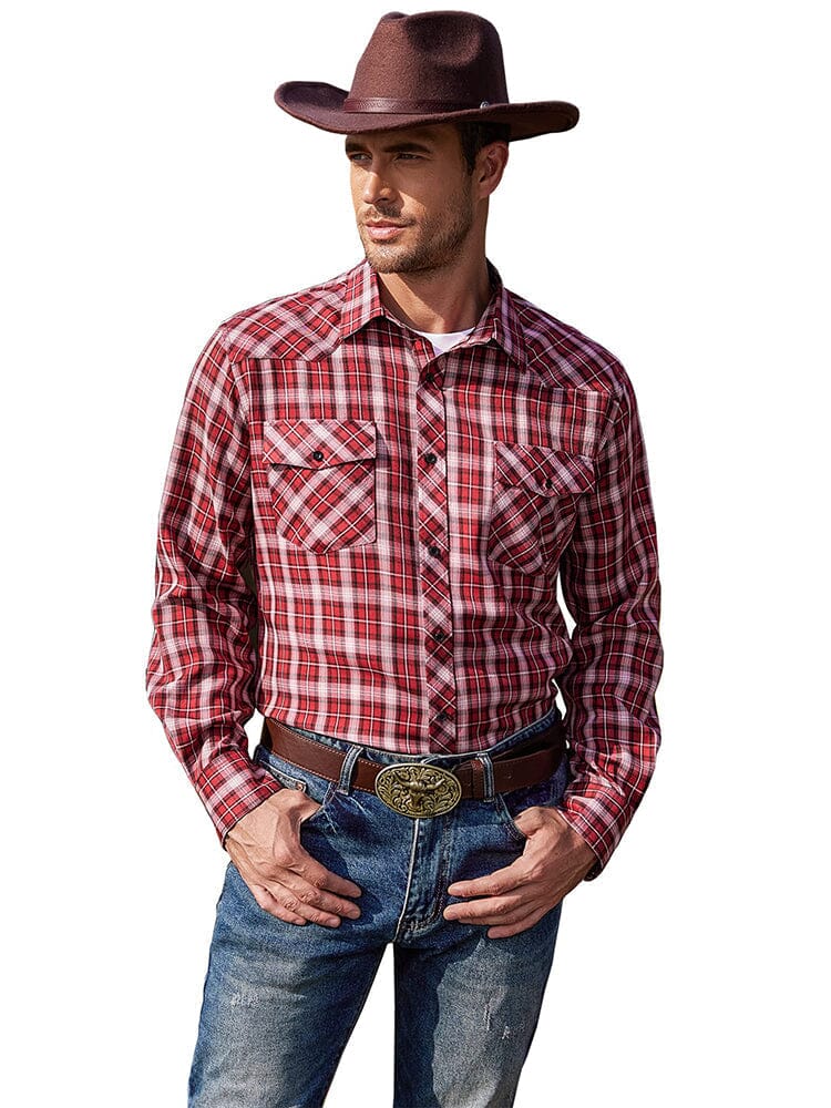 Plaid Lang Ärmel Casual Hemd with Pockets
